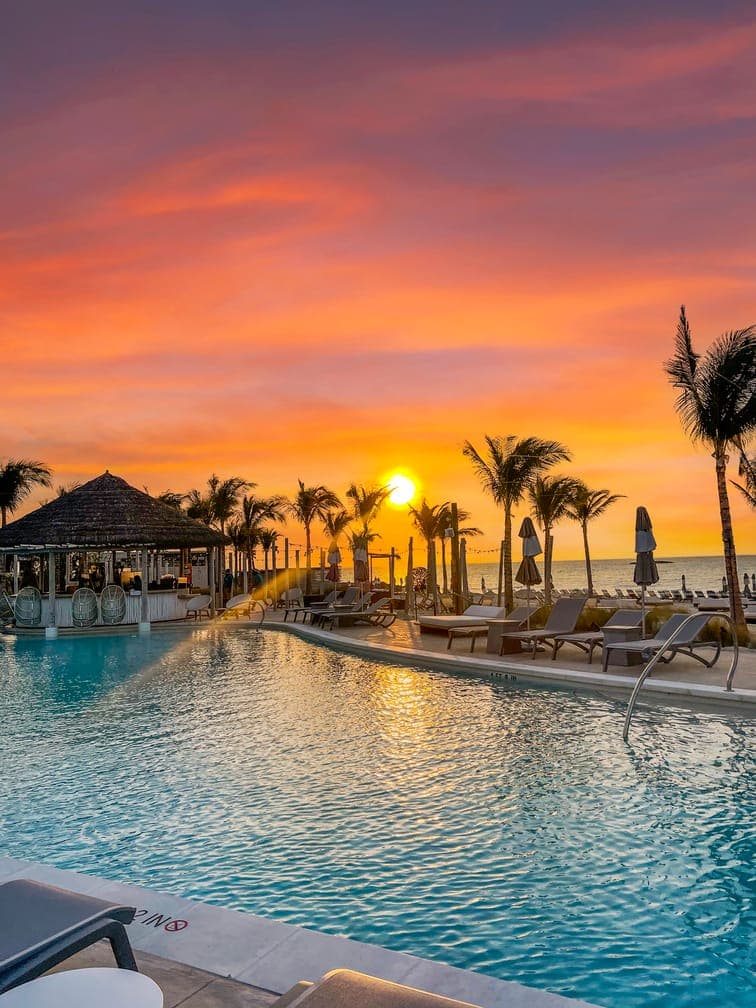 Bimini Beach Club at sunset