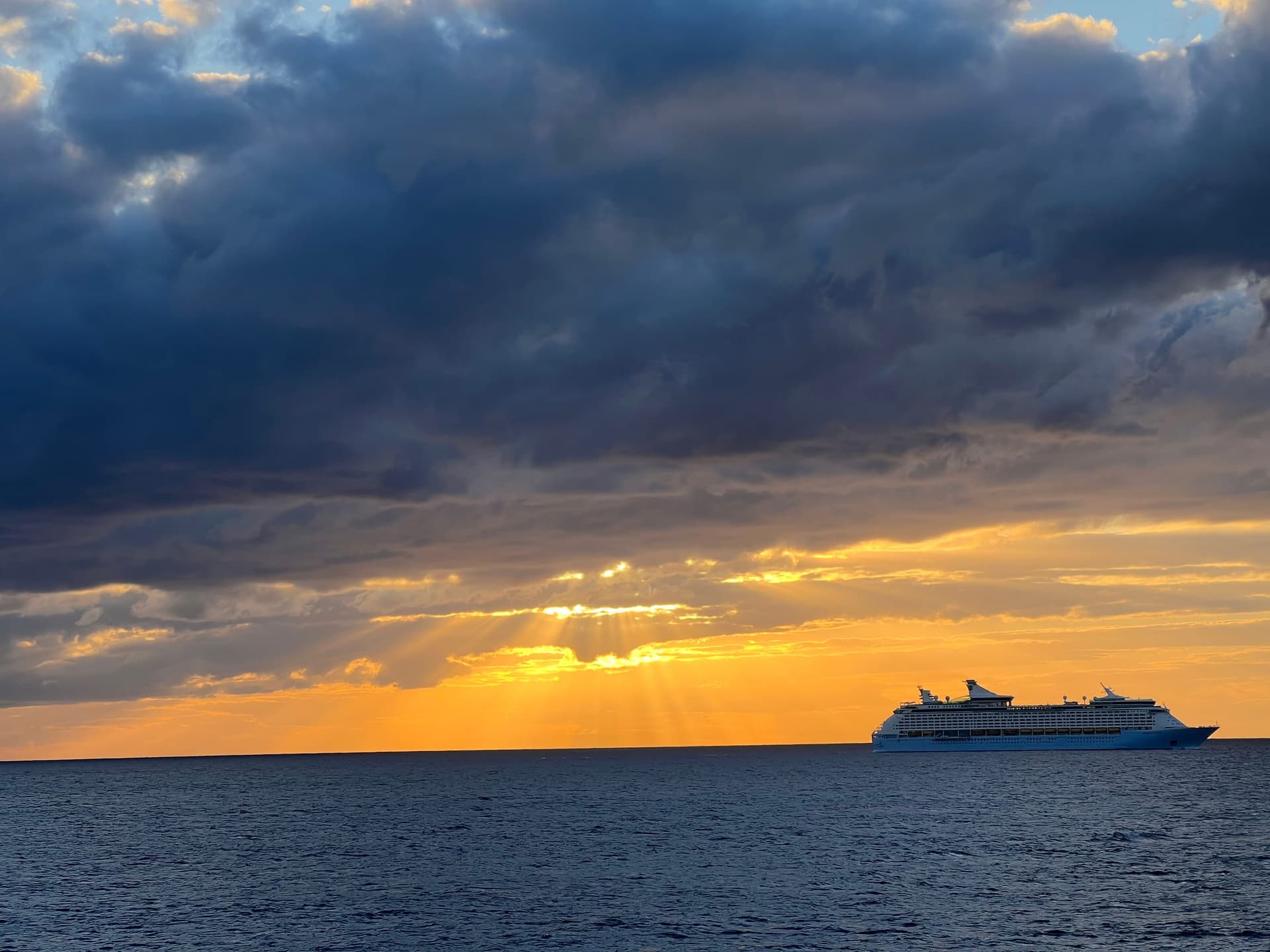 Ship at sunset